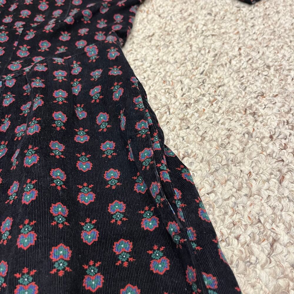 Eddie Bauer Floral Corduroy Long Sleeve Shirt Dress L Cottagecore Casual - Picture 5 of 6